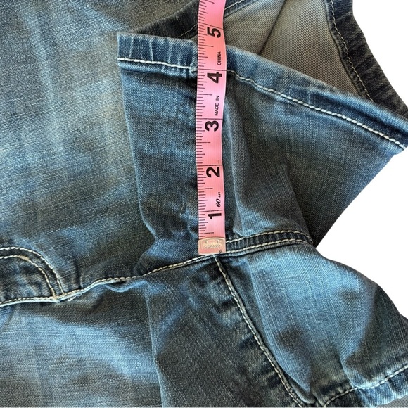 Vintage Women’s Shorts Rhinestones Embellished Stretch Faded Blue Boho Size 14 - Picture 10 of 10